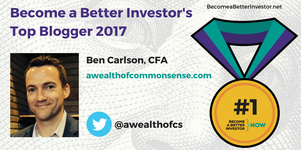Congratulations @awealthofcs on winning Become a Better Investor's Top Blogger 2017!