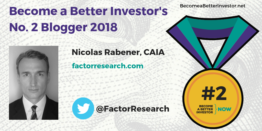 Congratulations @FactorResearch for winning the silver medal in Become a Better Investor’s Top 5 Bloggers 2018