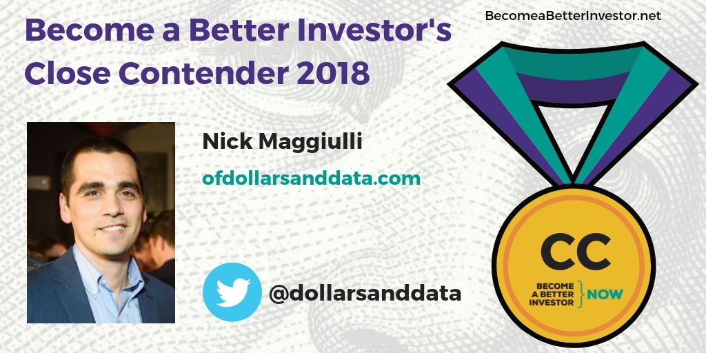 Congratulations @dollarsanddata for making Become a Better Investor’s Top 5 Bloggers 2018 – Close Contenders