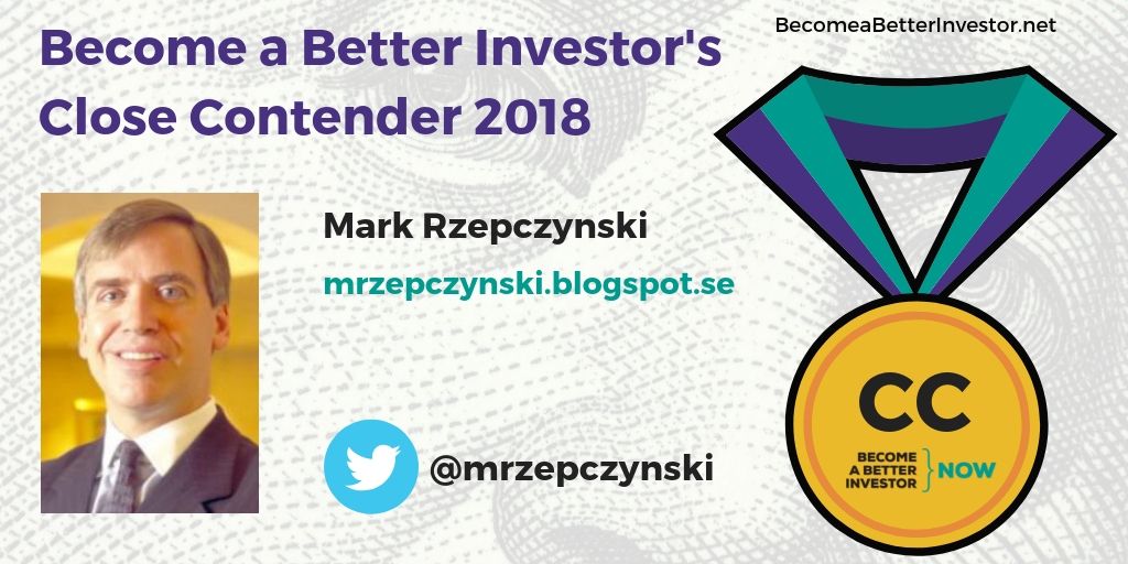 Congratulations @mrzepczynski for making Become a Better Investor’s Top 5 Bloggers 2018 – Close Contenders